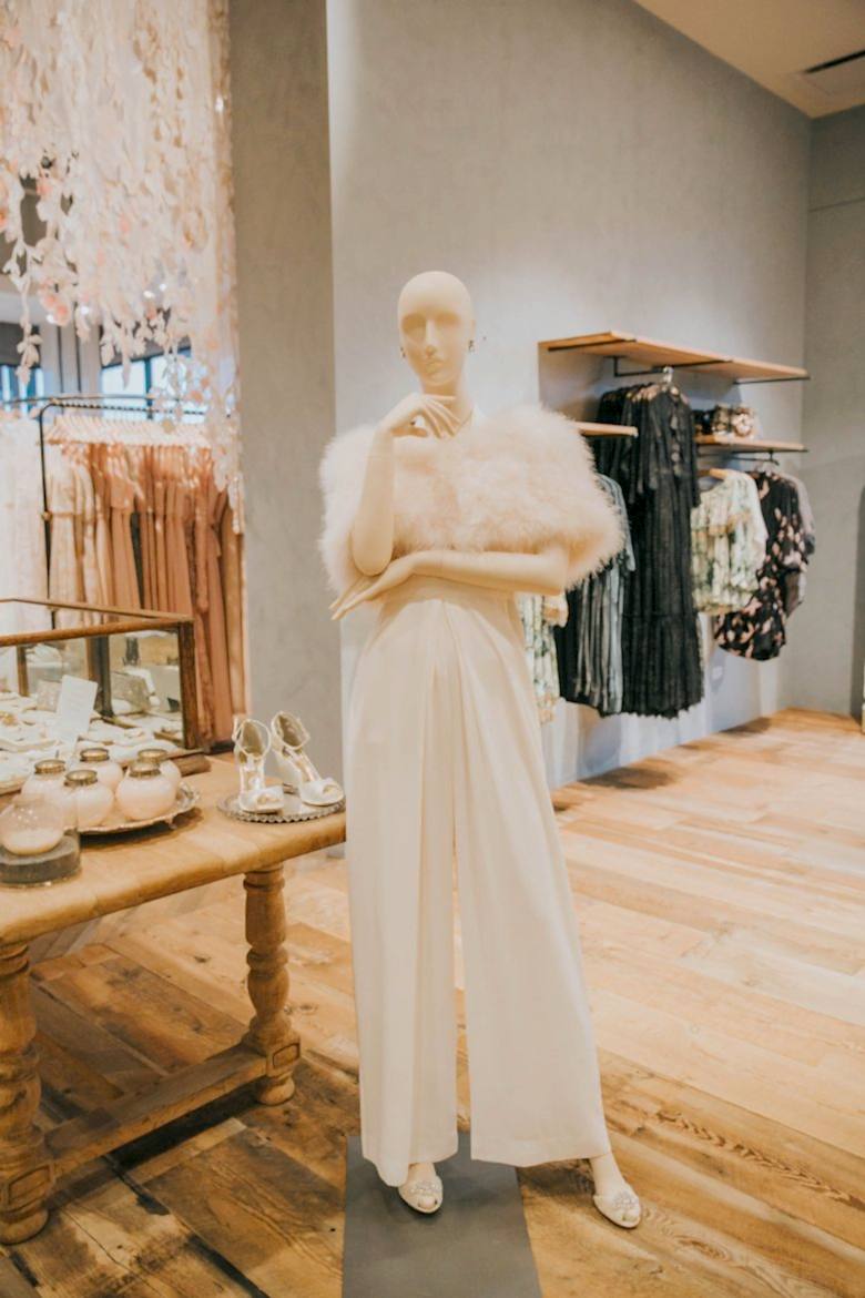 Mara jumpsuit on a mannequin at the BHLDN Palo Alto salon