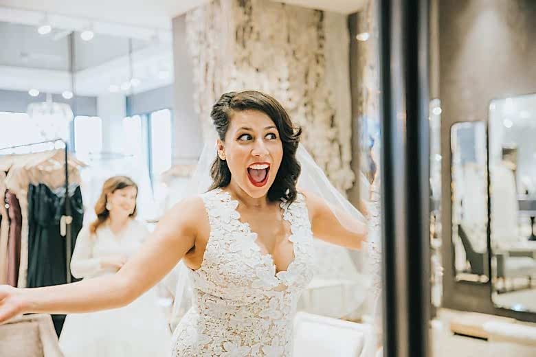 Bride wearing BHLDN Elize dress