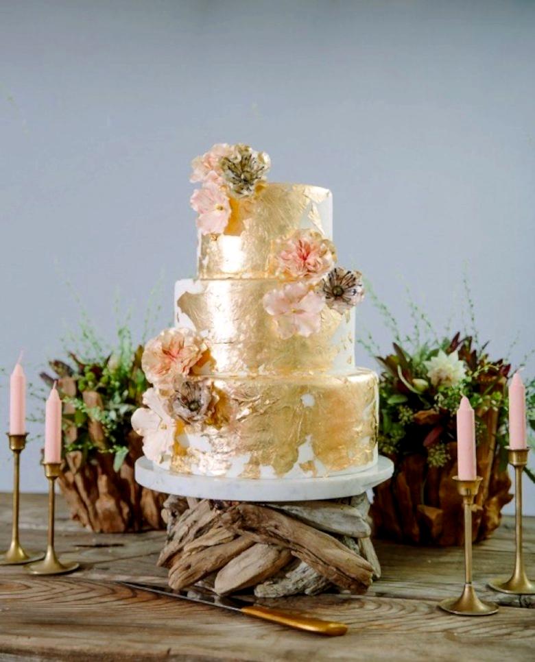 metallic wedding cake ideas
