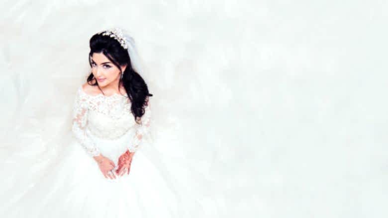 bride looking at the camera