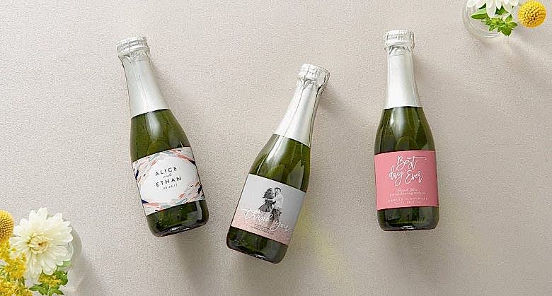 champagne wedding bottles from zazzle