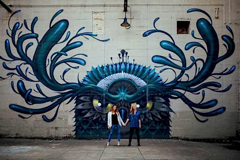 two women in their engagement photos