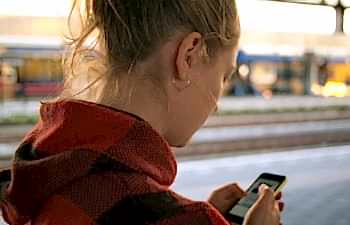woman on her phone