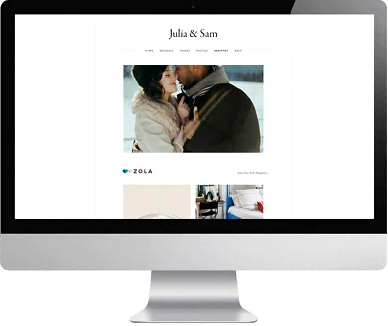 A personal website as shown on an apple computer screen