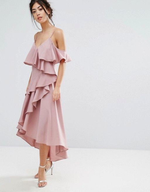 pink ruffled nursing friendly dresses