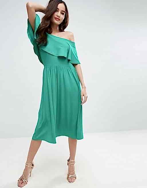 shiny green nursing friendly dresses