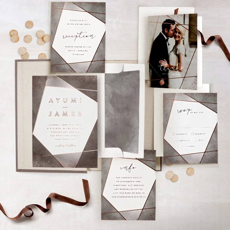 custom foil wedding invitations from minted