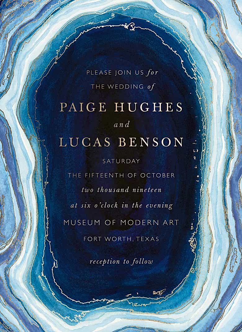 gilt agate custom foil wedding invitations from minted