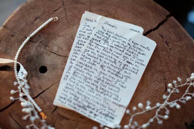 handwritten wedding vows