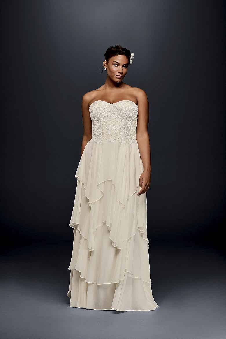 Tiered Chiffon A-Line Wedding Dress