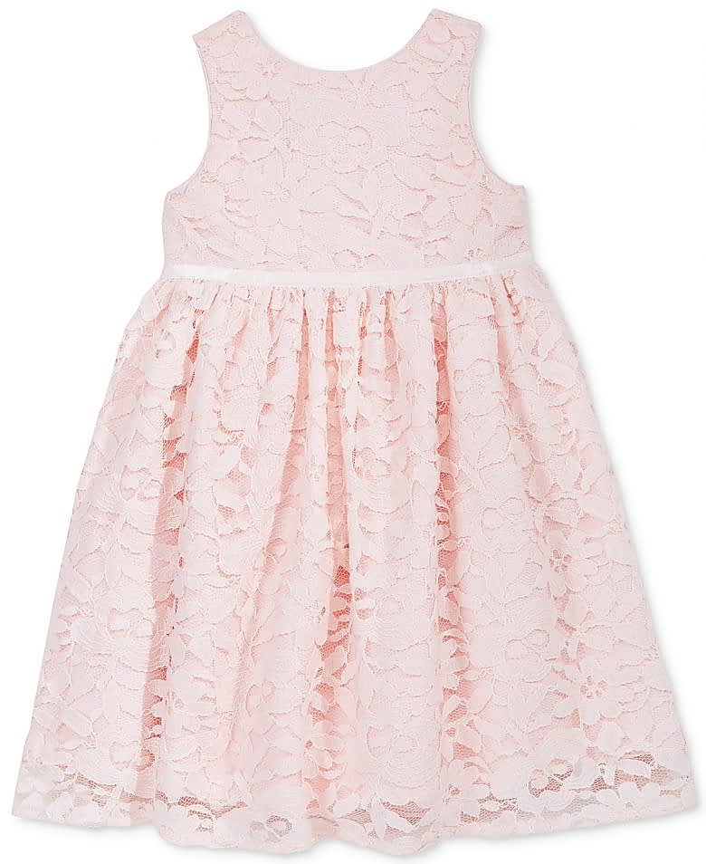 pink lace little girl dress