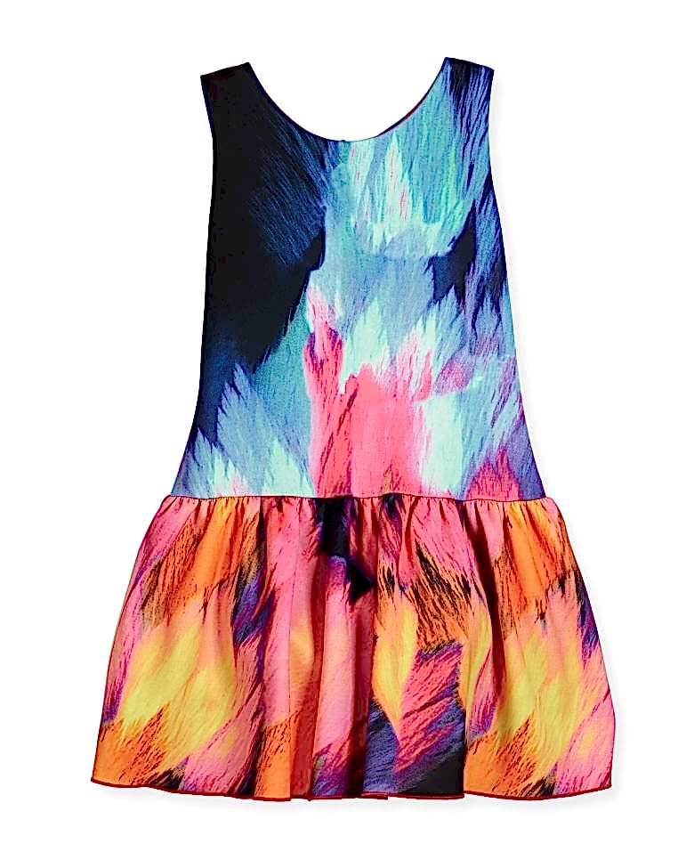 water color black shift dress