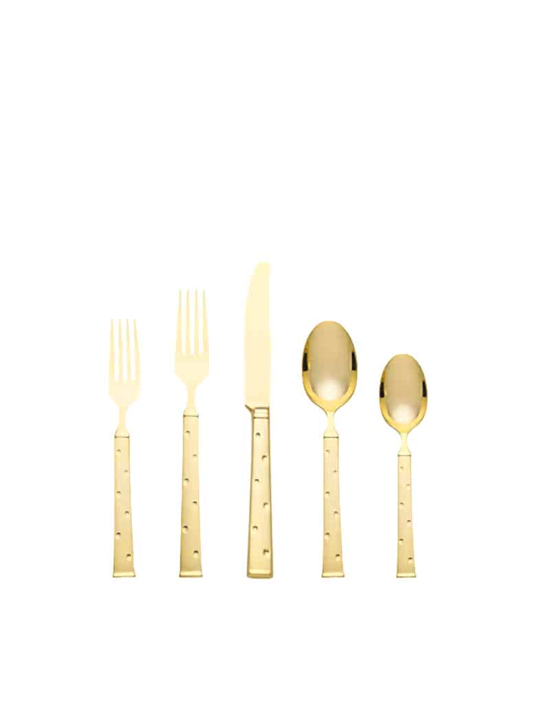 Larabee Dot Gold 5-piece Place Setting
