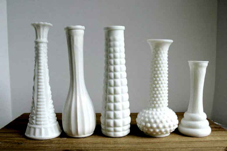 Vintage White Milk Glass Bud Vase