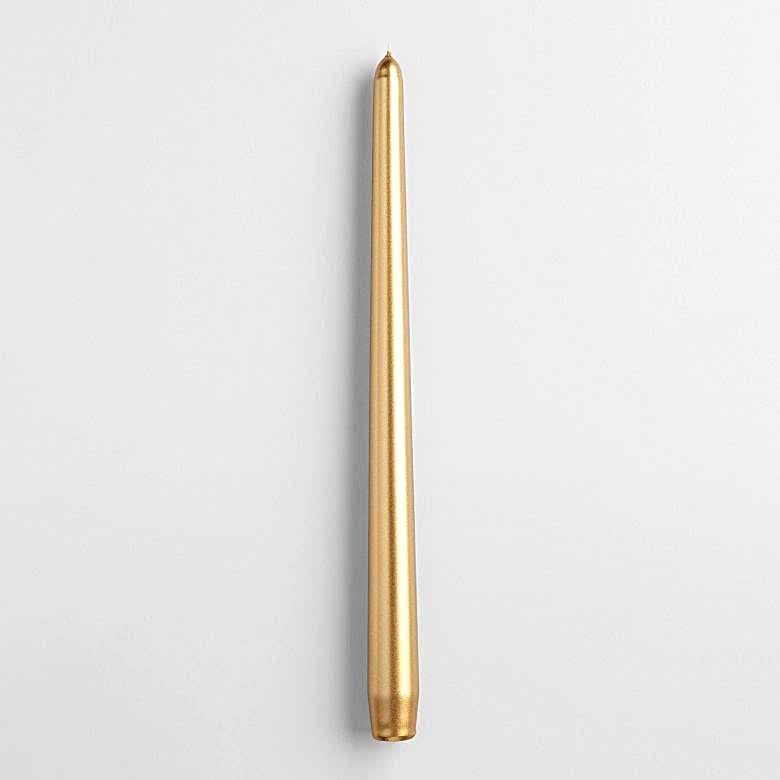 Metallic Gold Taper Candle