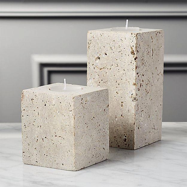 Travertine Tea Light Candle Holders