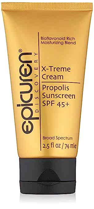 gold tube of epicuren skincare x-treme cream propolis sunscreen SPF 45+