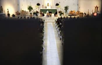 View of the ceremony in a church
