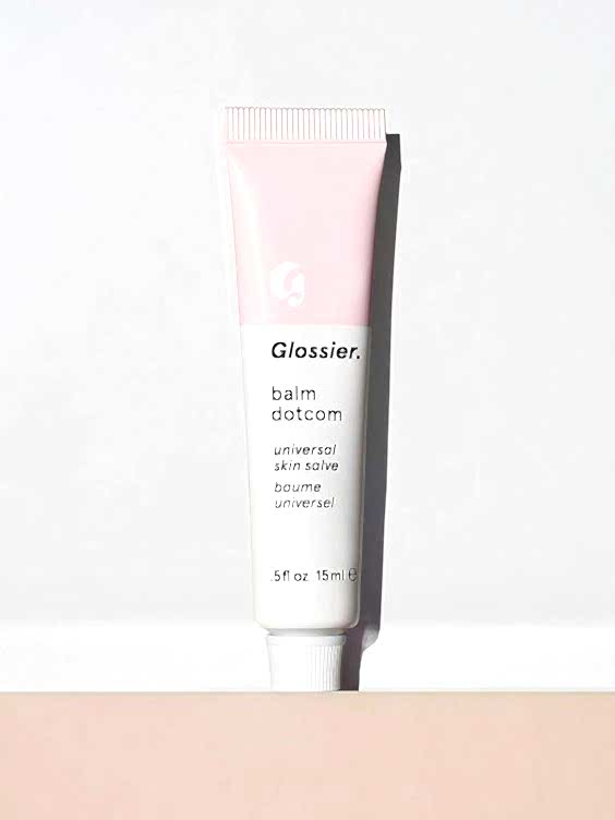 pink and white tube of glossier skincare balm dotcom universal skincare salve