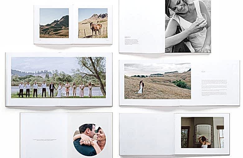 different photos of open albums