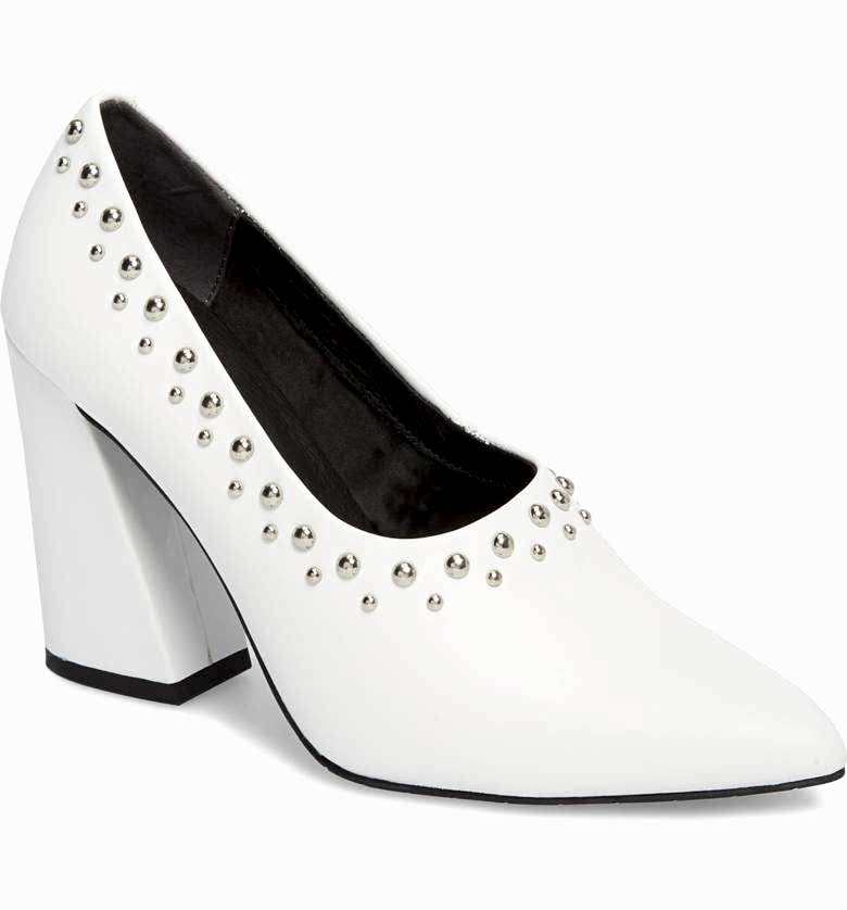 white retro high heels