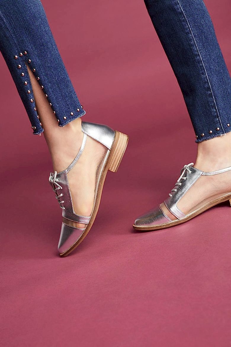 silver cutout flats