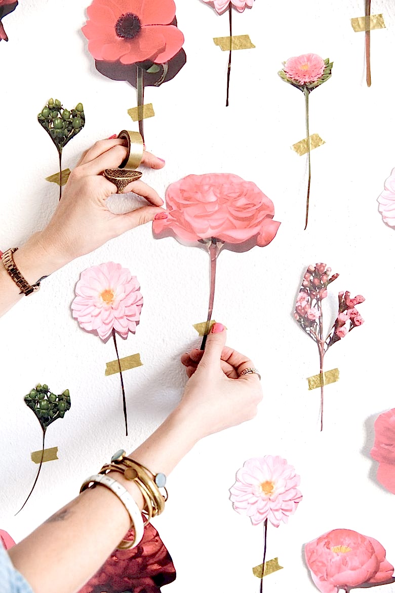 diy flower wall made from paper flowers