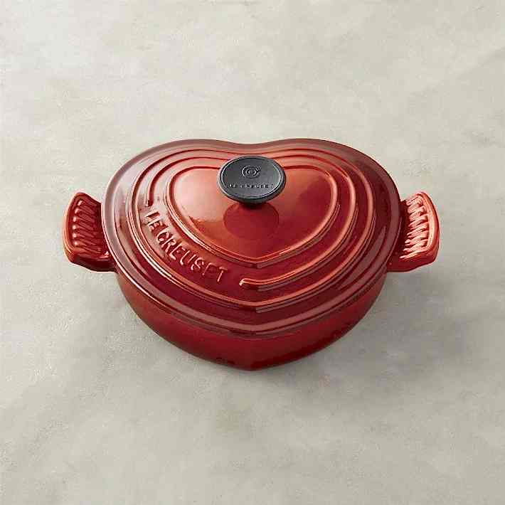Red heart shaped dutch over on marble table