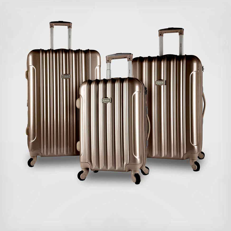 TRAVELER'S CLUB › Kensie 3-Piece Metallic Hardside Verticals Collection
