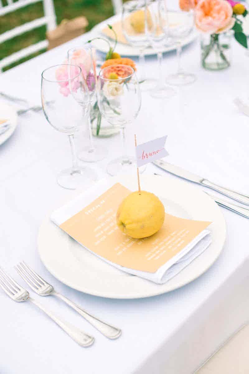 lemon place cards
