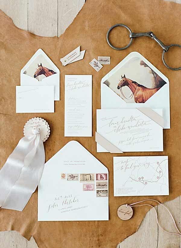 equestrian themed wedding stationary