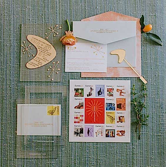 retro wedding stationary