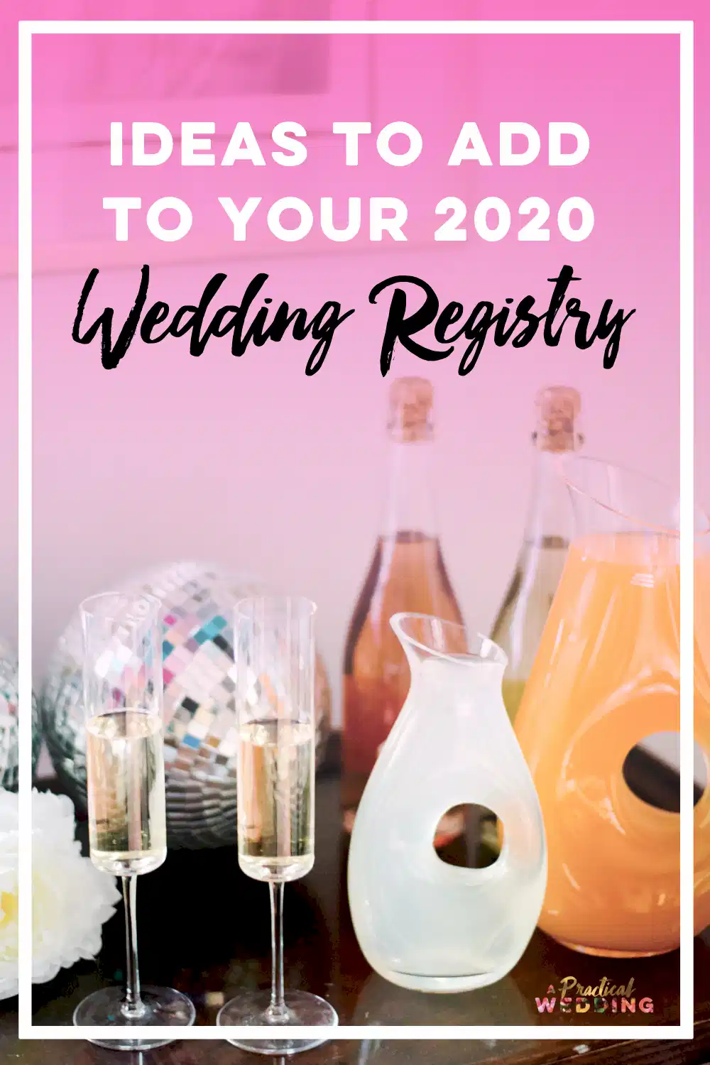 Graphic that says "Wedding Registry Ideas"