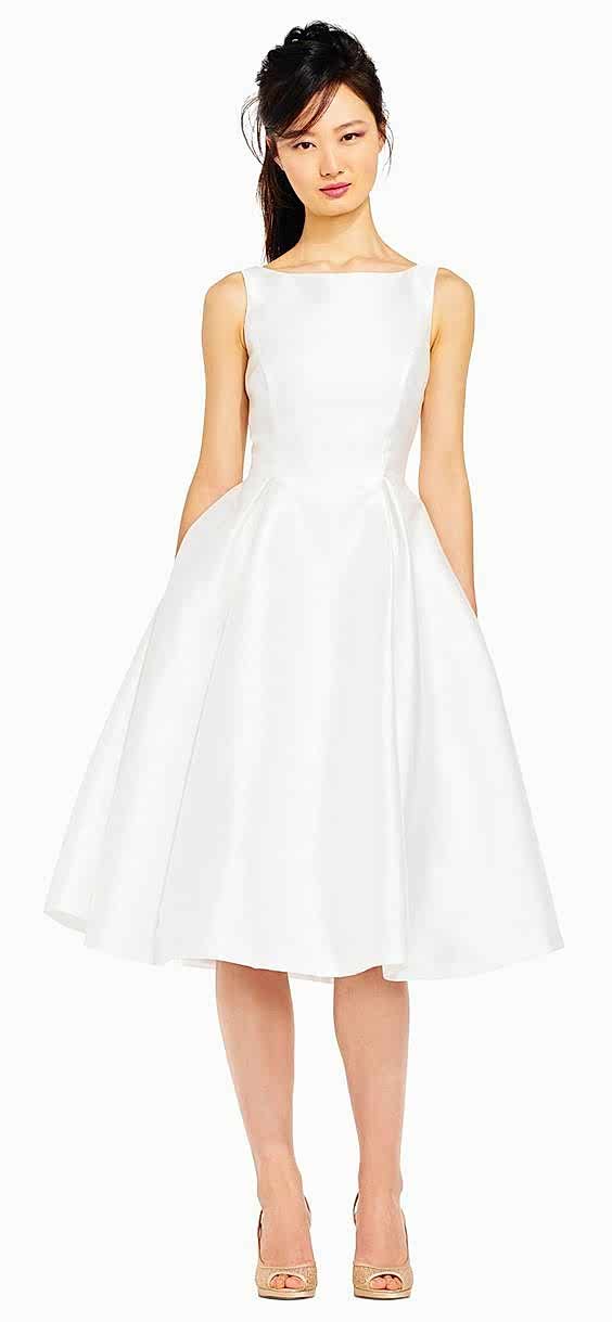 A midlength wedding dress with pockets