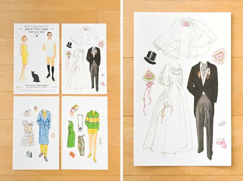 bride and groom paper dolls