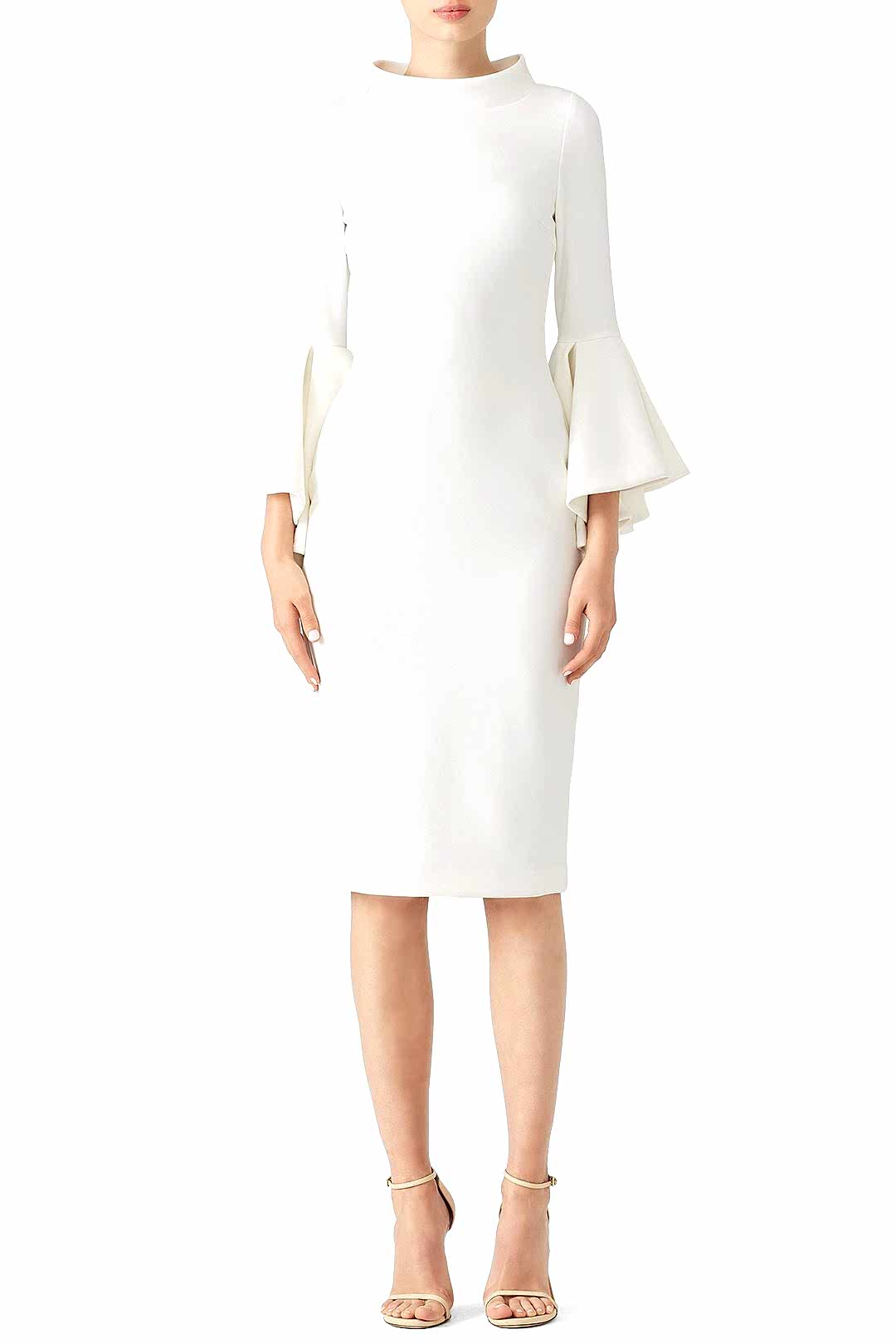 short wedding dresses - woman wearing a dress with bell sleeves