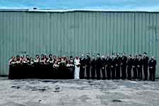 Bride with huge wedding party