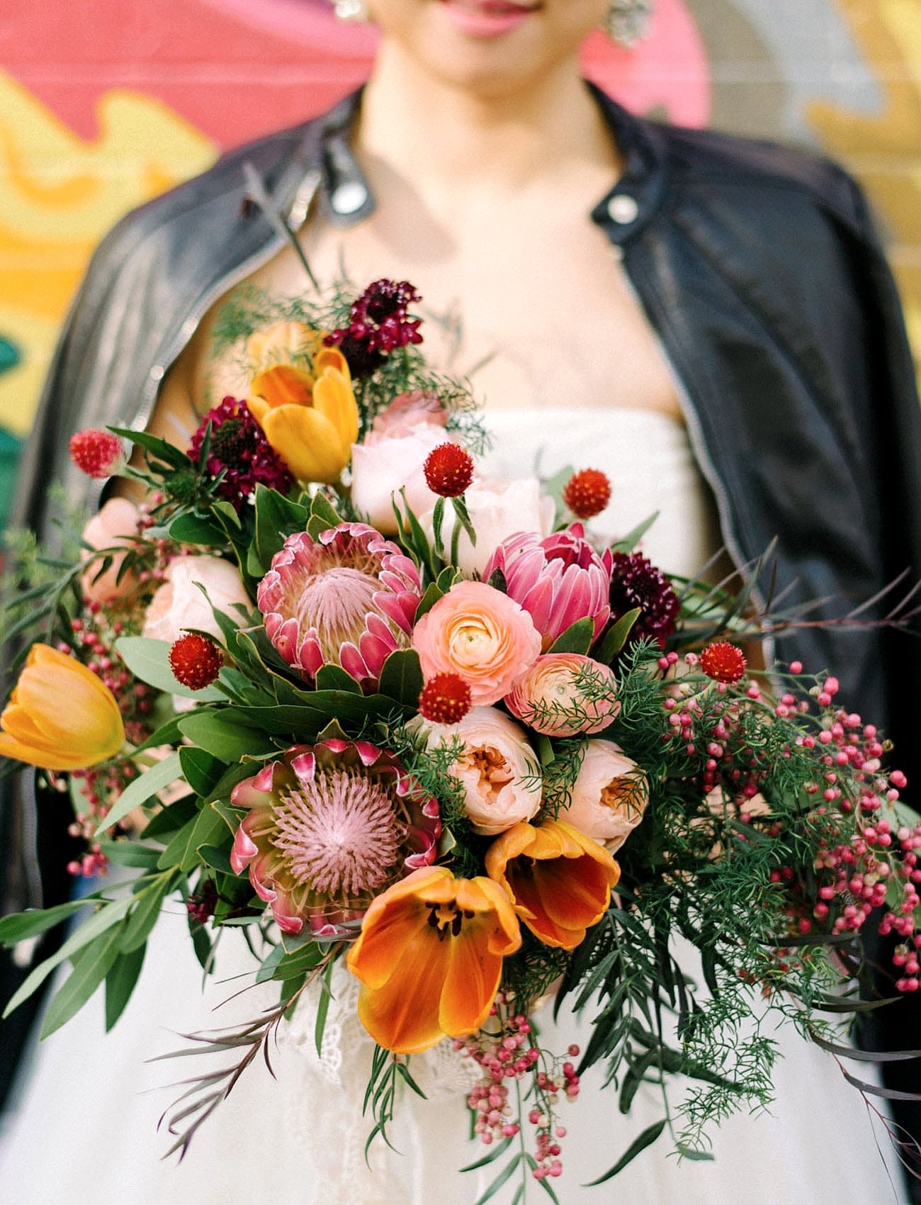 asymmetrical bridal bouquet