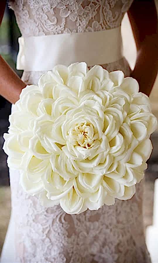 large composite white flower bouquet