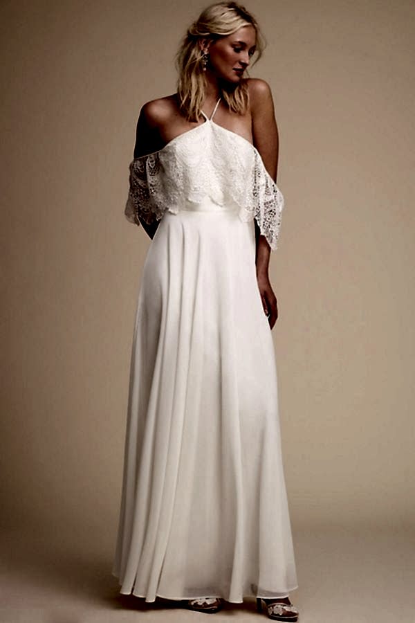 off the shoulder beach wedding dress
