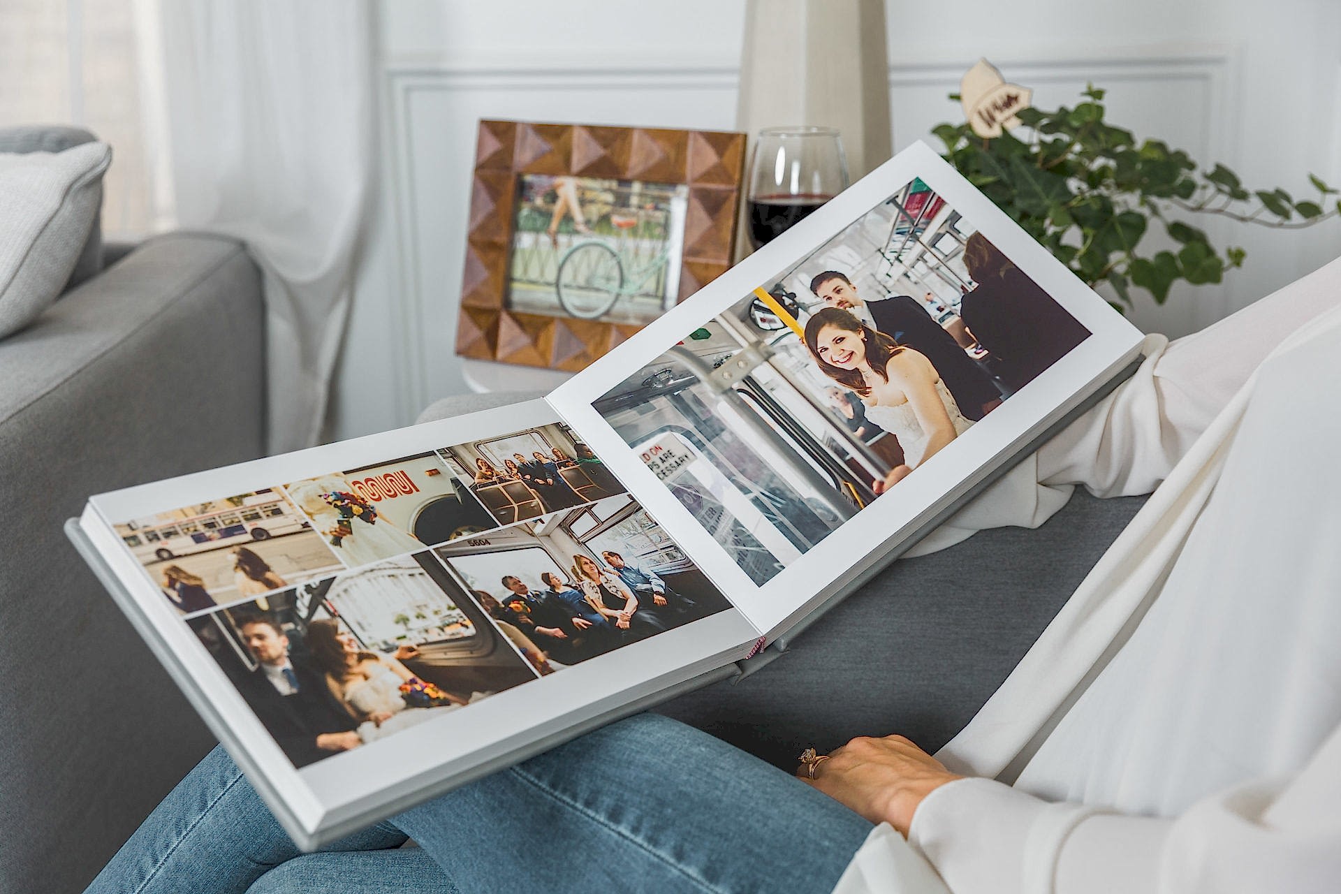 A full-color spread from an Albums Remembered wedding album