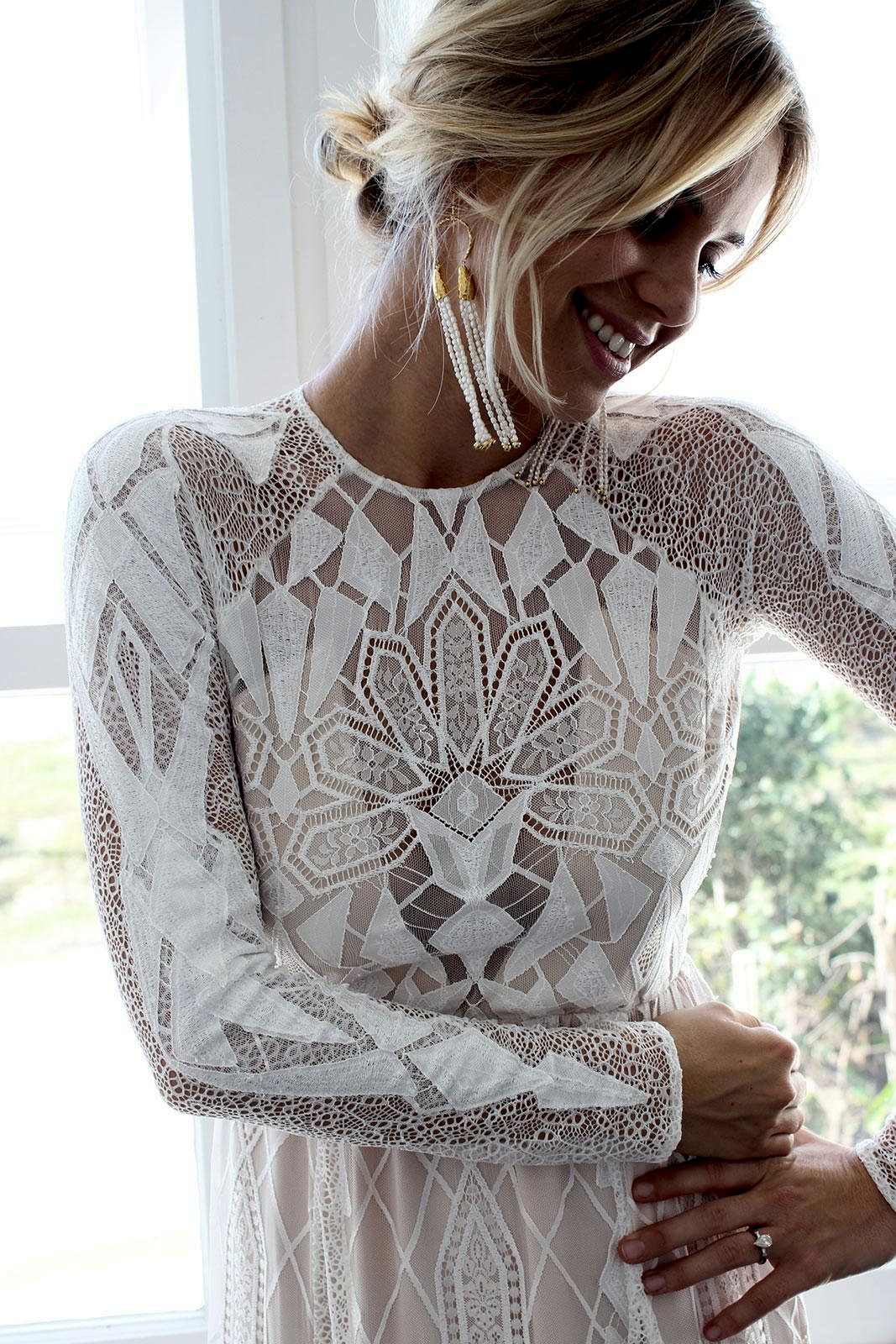 Geometric winter wedding dress