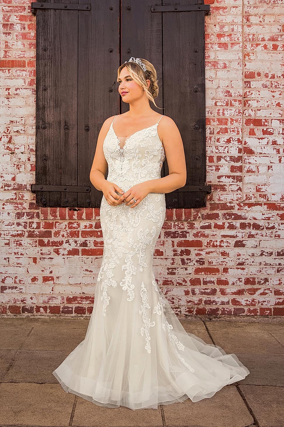 lace sheath plus size wedding dress from beloved by casablanca bridal