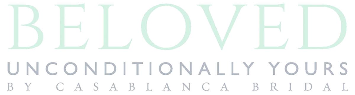 Logo for Beloved by Casablanca Bridal with tagline "unconditionally yours"