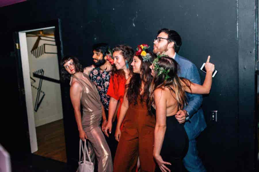 People dancing at a wedding reception