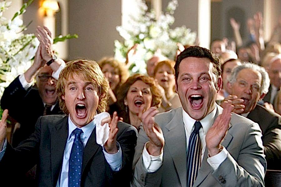 wedding crashers vince vaughn owen wilson clapping gleefully