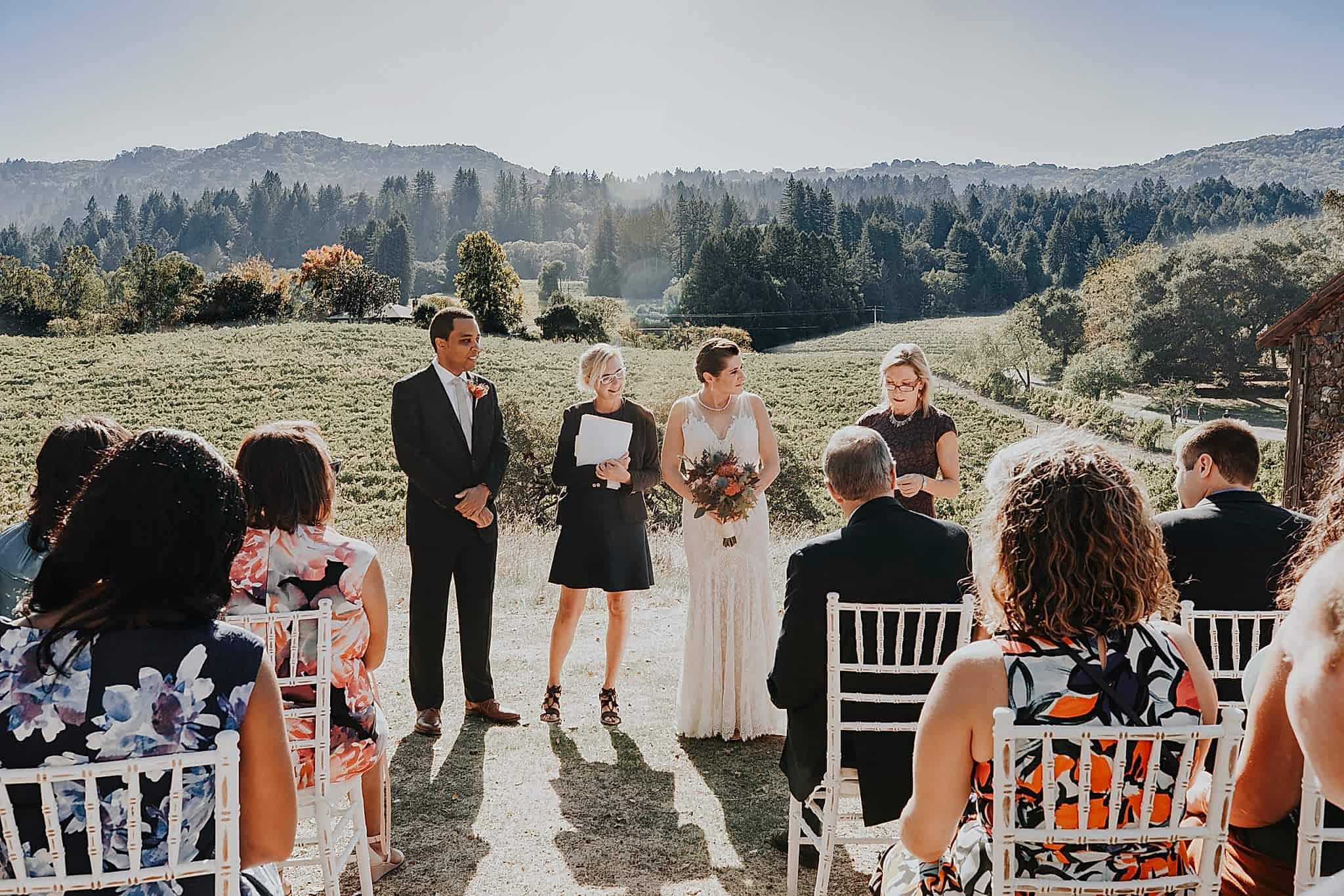 A wedding ceremony in the hills. Small Shindigs