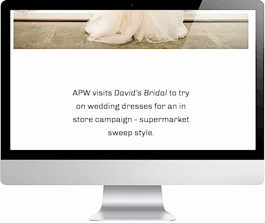 A computer screen shows a Squarespace designed website