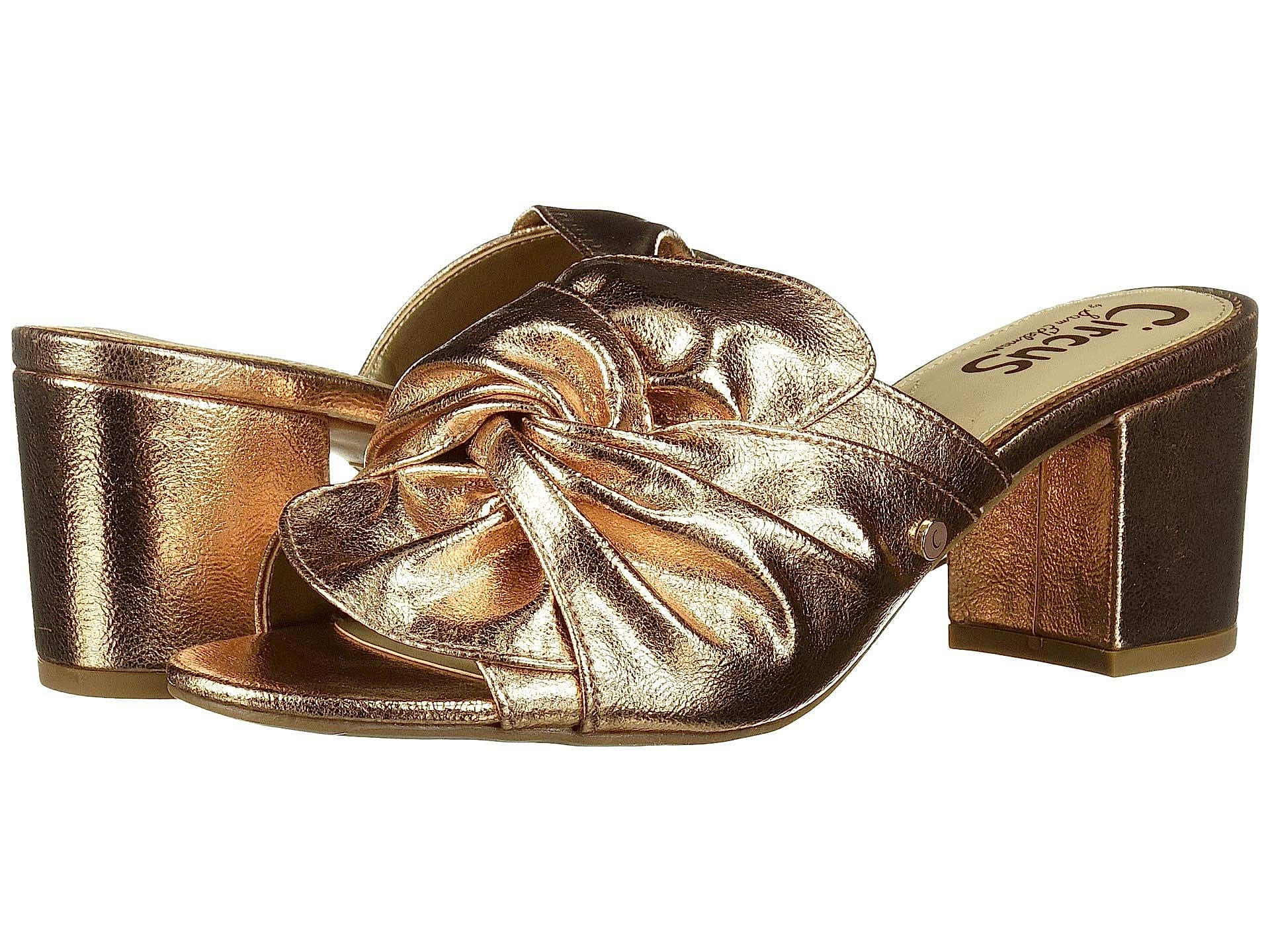 Gold heels with a ribbon
