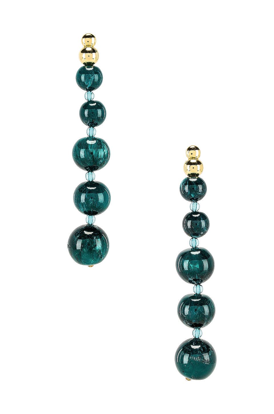 Long dark green earrings
